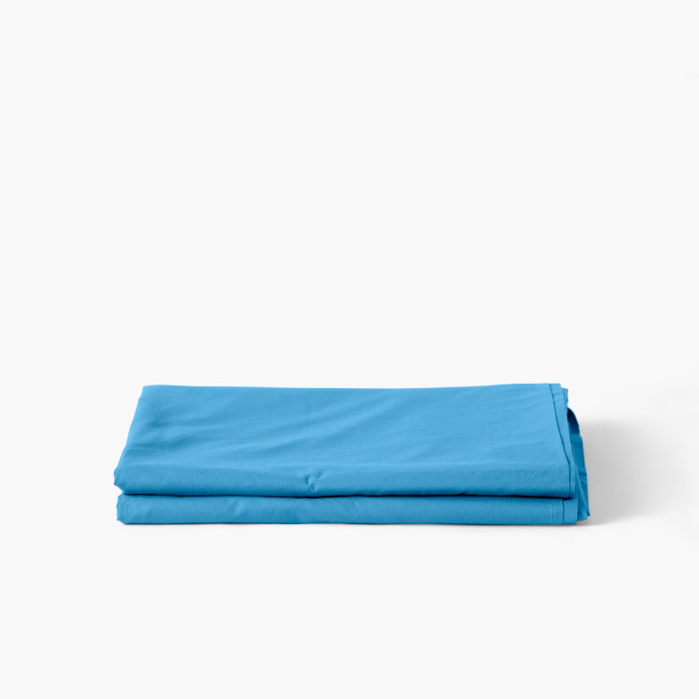 Drap de lit percale de coton Neo azur