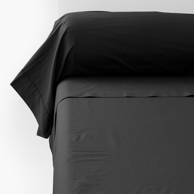 Taie de traversin percale de coton Neo anthracite