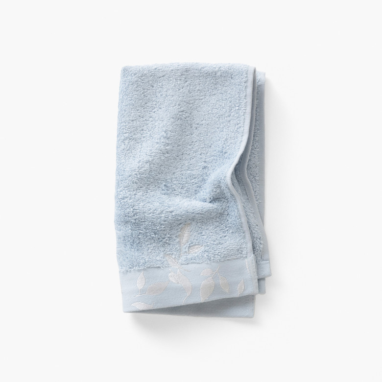 Serviette invité coton et viscose de bambou Equinoxe bleu givre