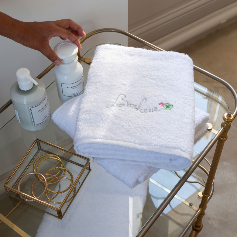Serviette de toilette coton et viscose de bambou Eloges blanc