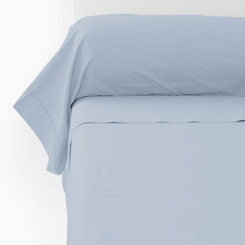 Taie de traversin coton Neo bleu ciel