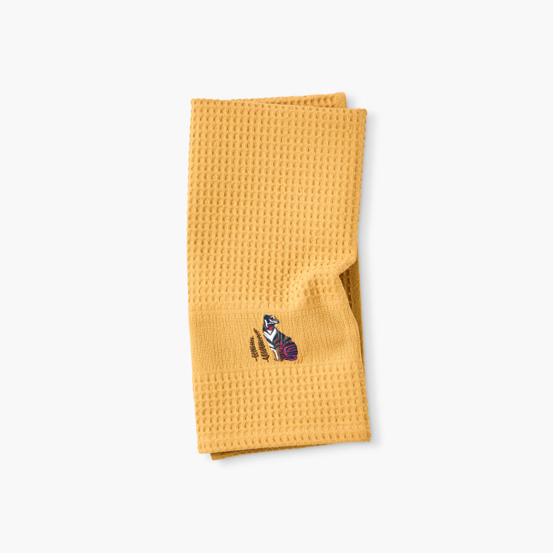 Torchon coton nid d'abeille Pantera curry