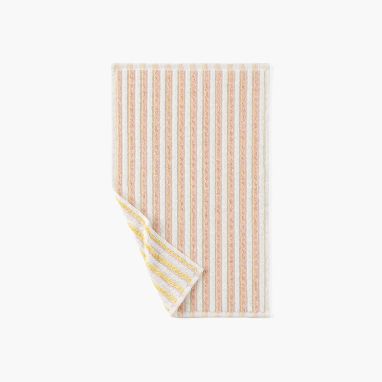 Serviette invité coton double face Combo pêche et jaune