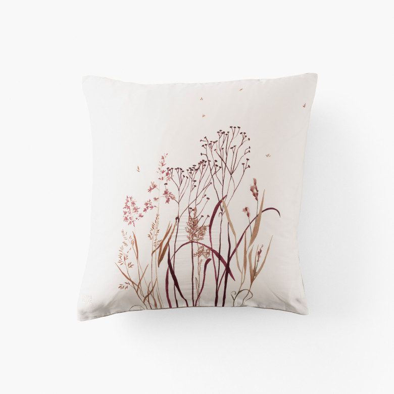 Taie d'oreiller carrée satin de coton Aura