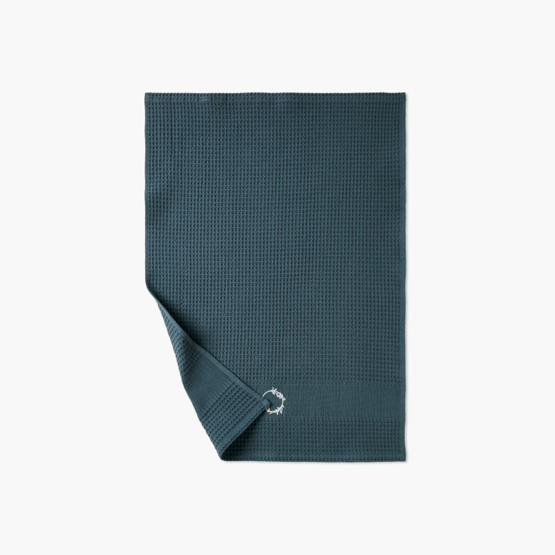 Torchon coton nid d'abeille Veillée anthracite