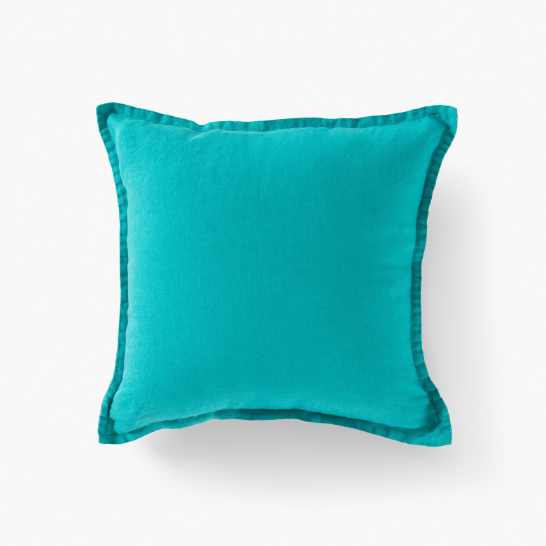 Housse de coussin lin lavé Songe menthe