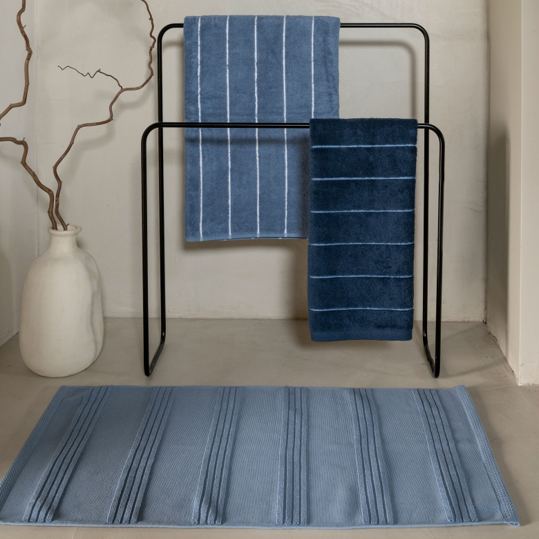 Tapis de bain coton Hypnotic indigo