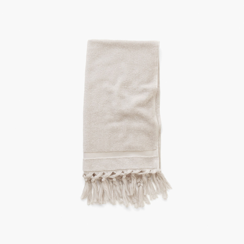 Serviette de toilette bouclette de coton Madeleine craie