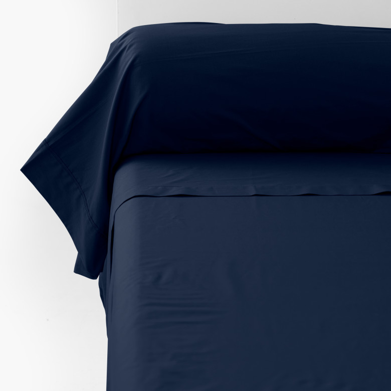 Taie de traversin percale de coton Neo marine