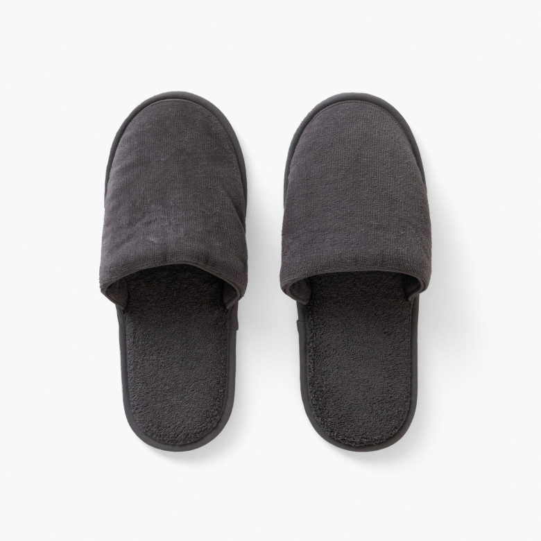Chaussons mules homme coton Lola anthracite