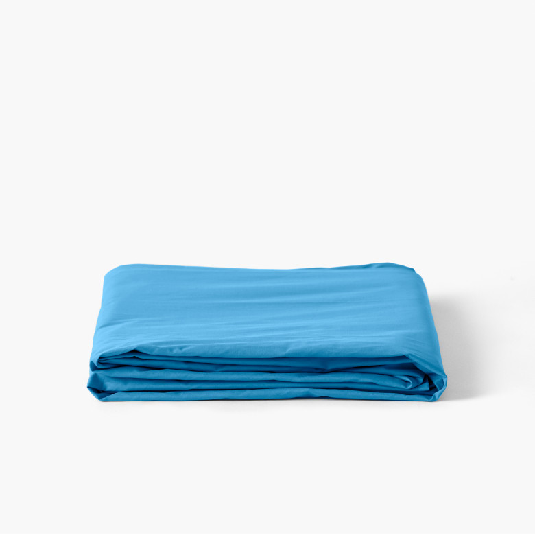 Drap de lit percale de coton Neo azur