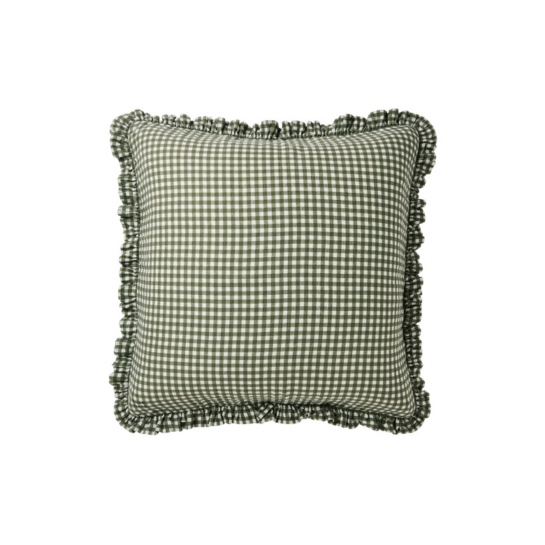 Taie d'oreiller carrée gaze de coton Abelia bocage vichy