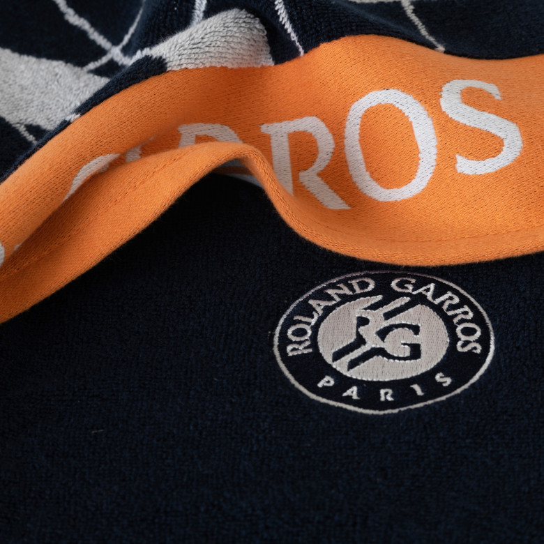 Serviette de toilette joueur•se coton bio Roland-Garros 2023 marine