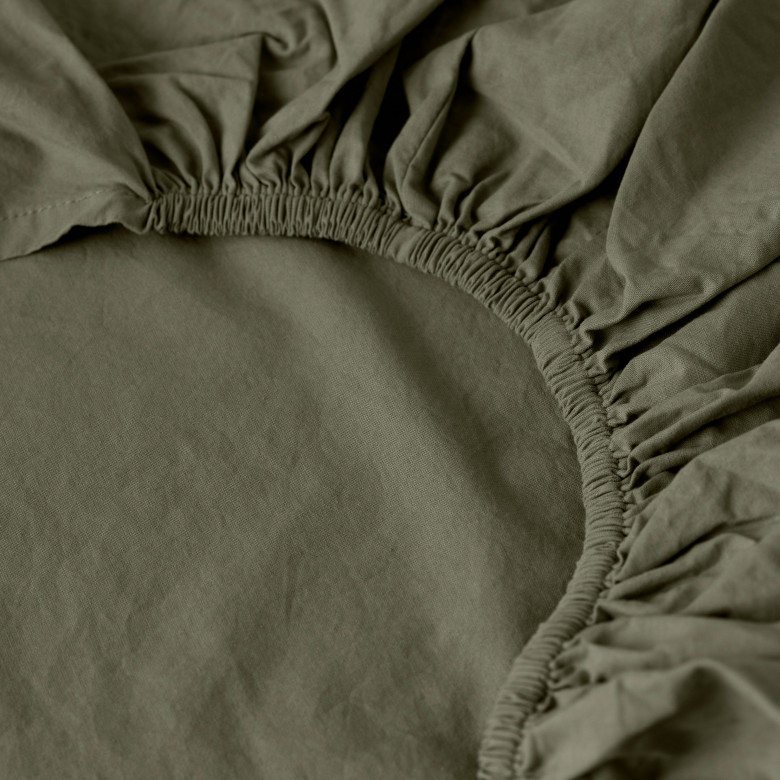 Drap housse coton lavé Songe bocage