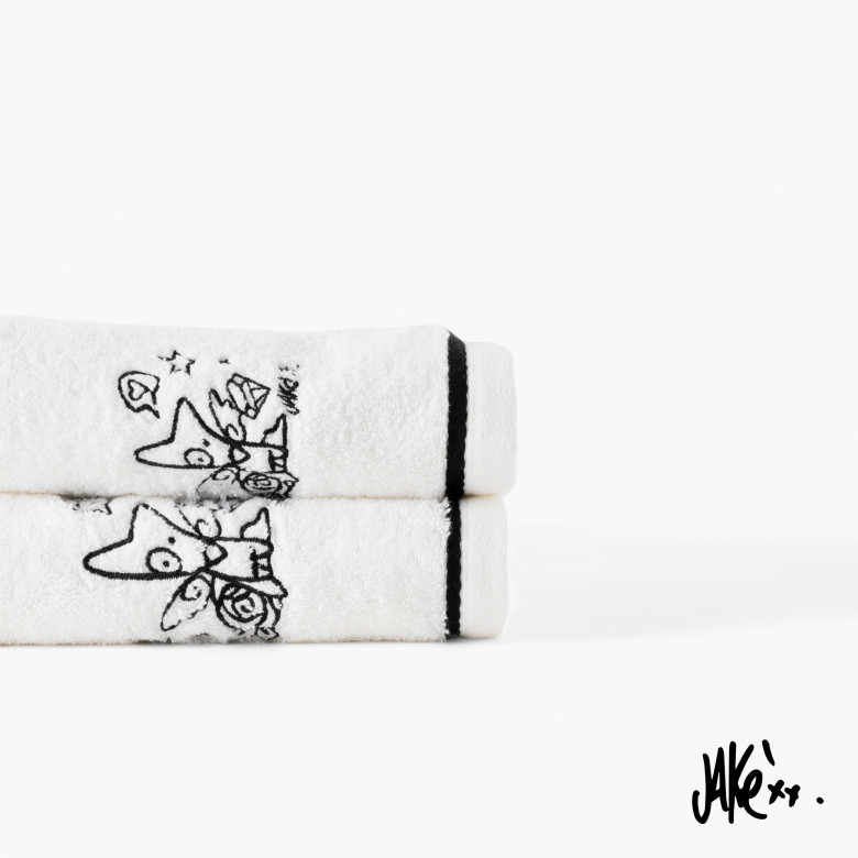 Serviette de toilette coton Jakè x Carré Blanc