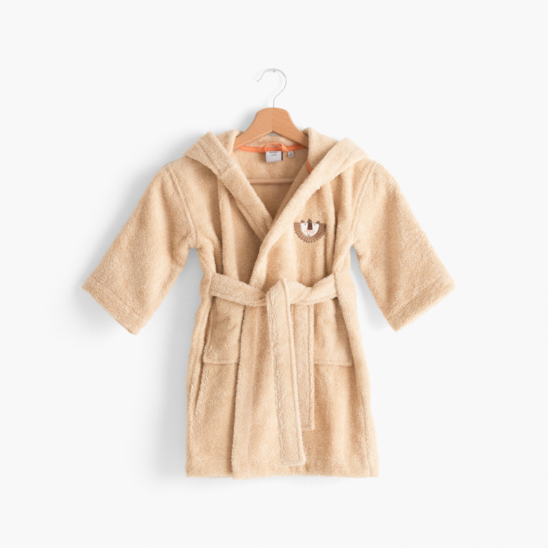Peignoir enfant bouclette de coton bio à capuche Safari