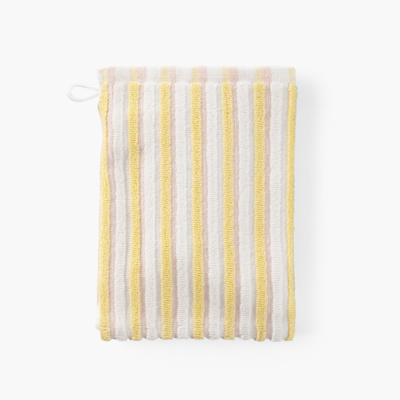Gant de toilette coton double face Combo pêche et jaune