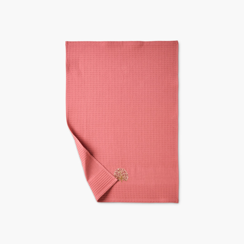 Torchon coton nid d'abeille Volupté bois de rose