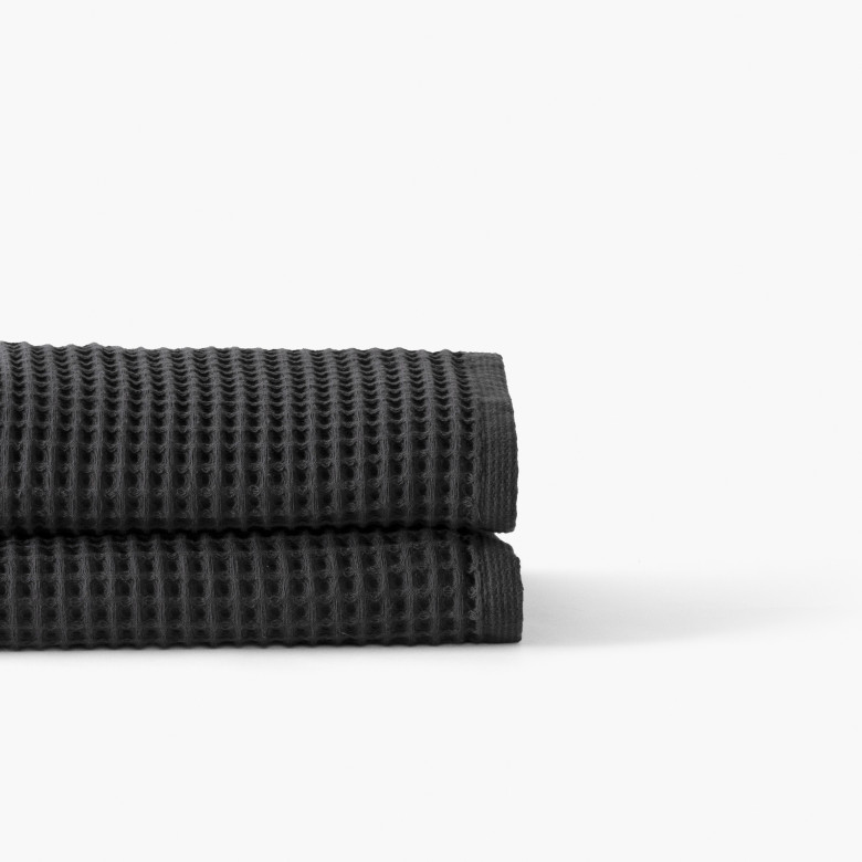 Drap de bain coton bio Quadro charbon