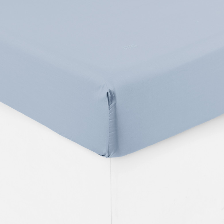 Drap housse coton Neo bleu ciel