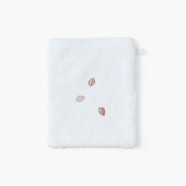 Gant de toilette coton et viscose de bambou Equinoxe II blanc