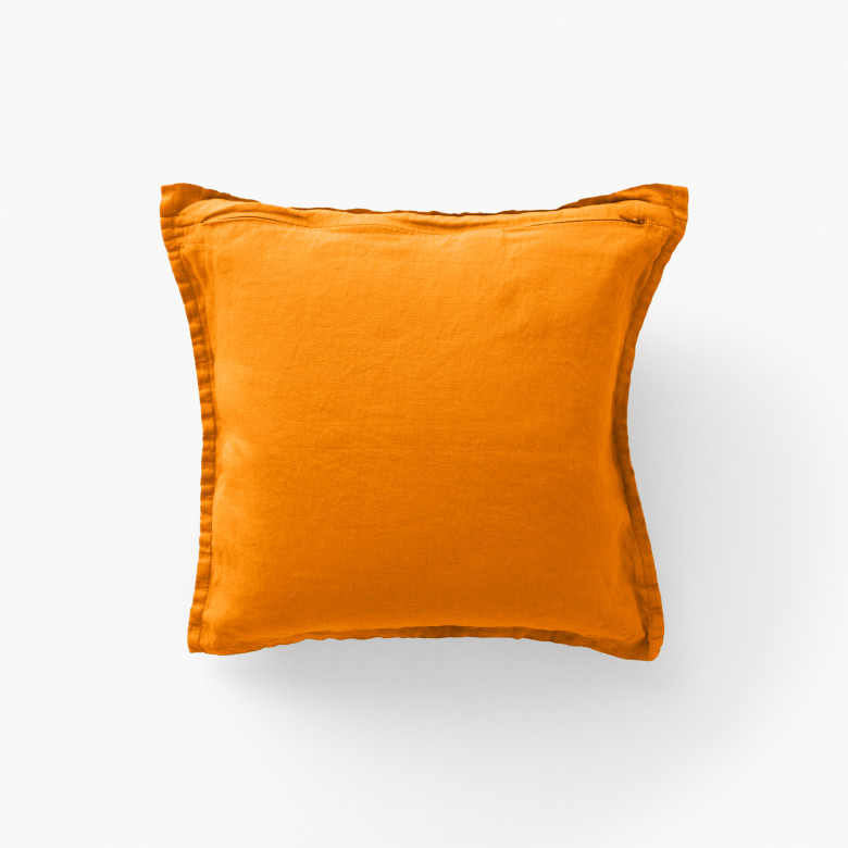 Housse de coussin lin lavé Songe curcuma
