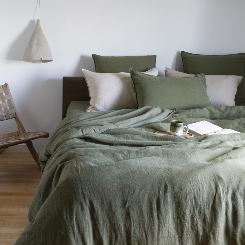 Housse de couette lin et coton lavé Songe bocage