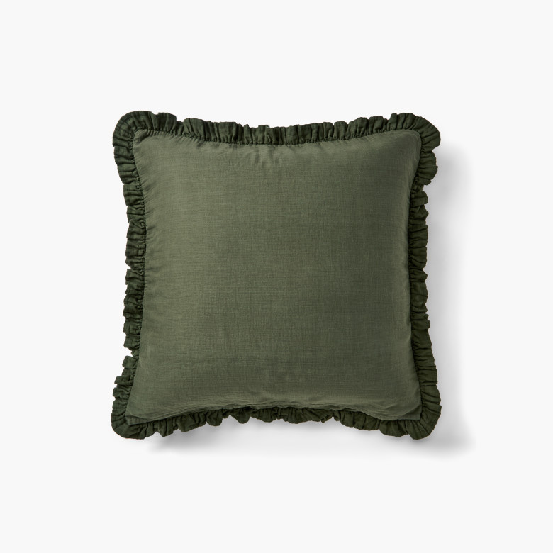 Taie d'oreiller carrée gaze de coton Abelia bocage vichy