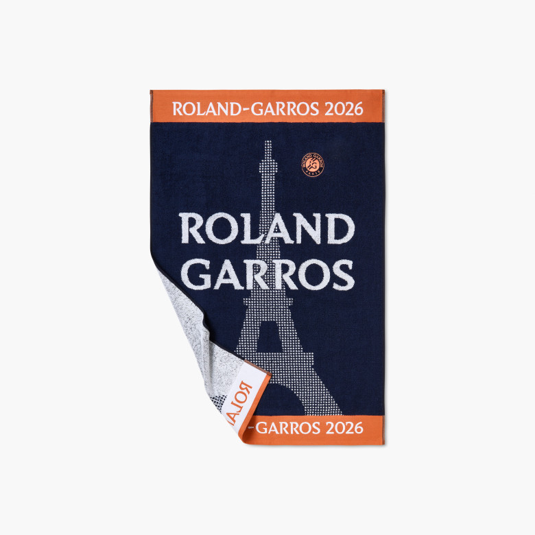 Serviette de toilette coton bio joueur•se Roland-Garros 2026 marine / terre battue
