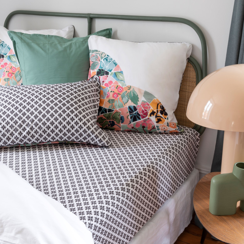 Drap housse percale de coton Azulejos