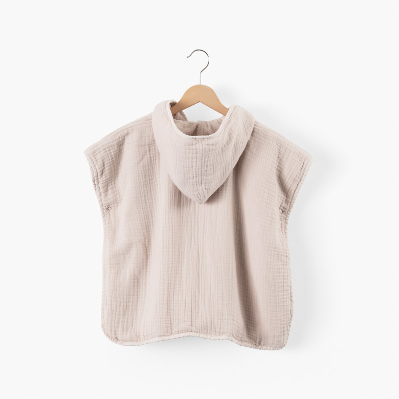 Poncho double face coton et gaze de coton Lino lin