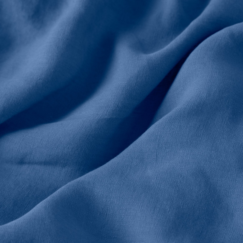 Housse de couette enfant lin et coton lavé Songe bleu de chine
