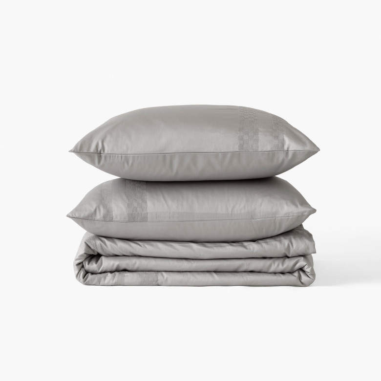 Housse de couette satin de coton Titane