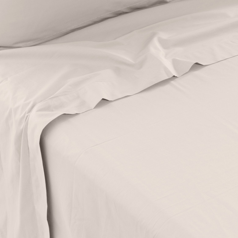 Drap de lit percale de coton Neo ficelle