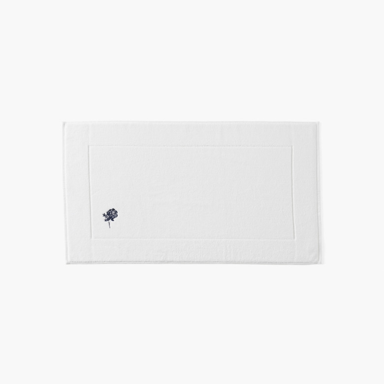 Tapis de bain coton et viscose de bambou Rosablue blanc