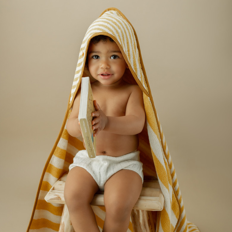 Cape de bain coton Elie miel