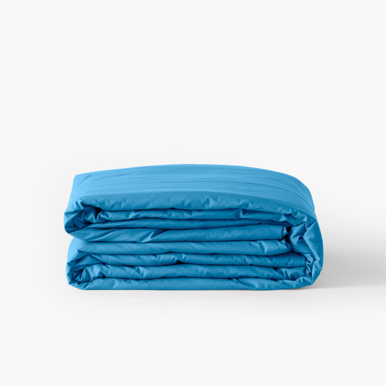 Housse de couette percale de coton Neo azur
