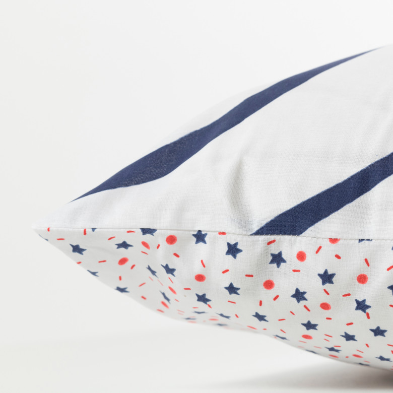 Taie d'oreiller carrée réversible coton biologique Ptitchic chat