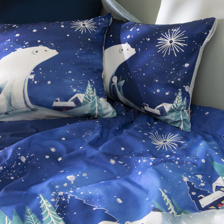 Taie d'oreiller rectangulaire phosphorescente coton Stellaire enfant