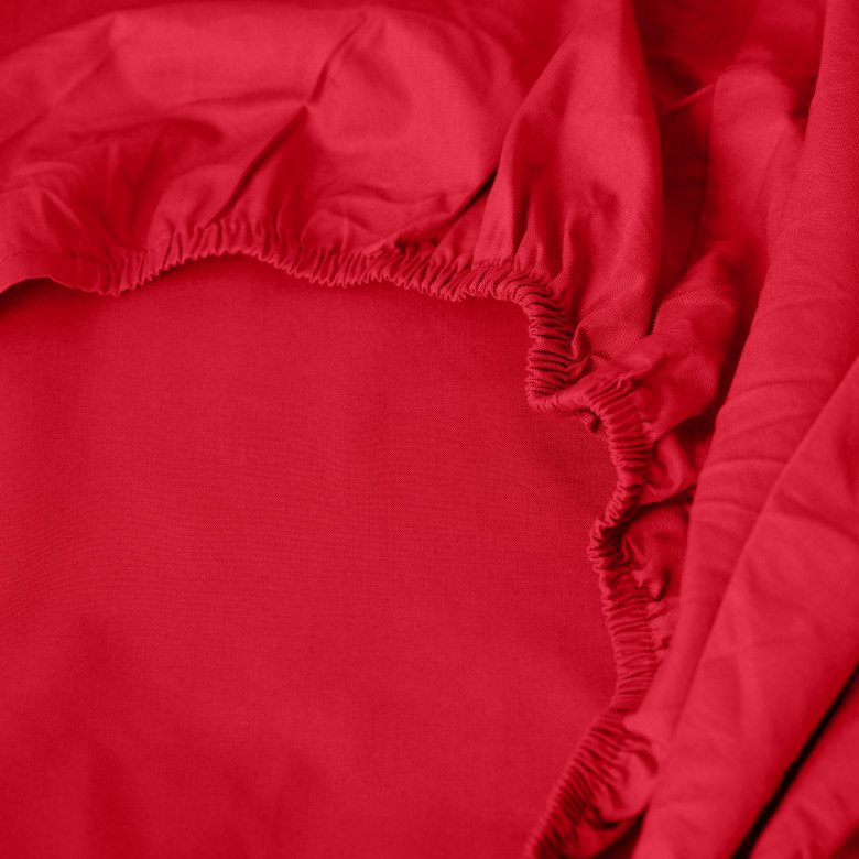 Drap housse percale de coton Neo rouge