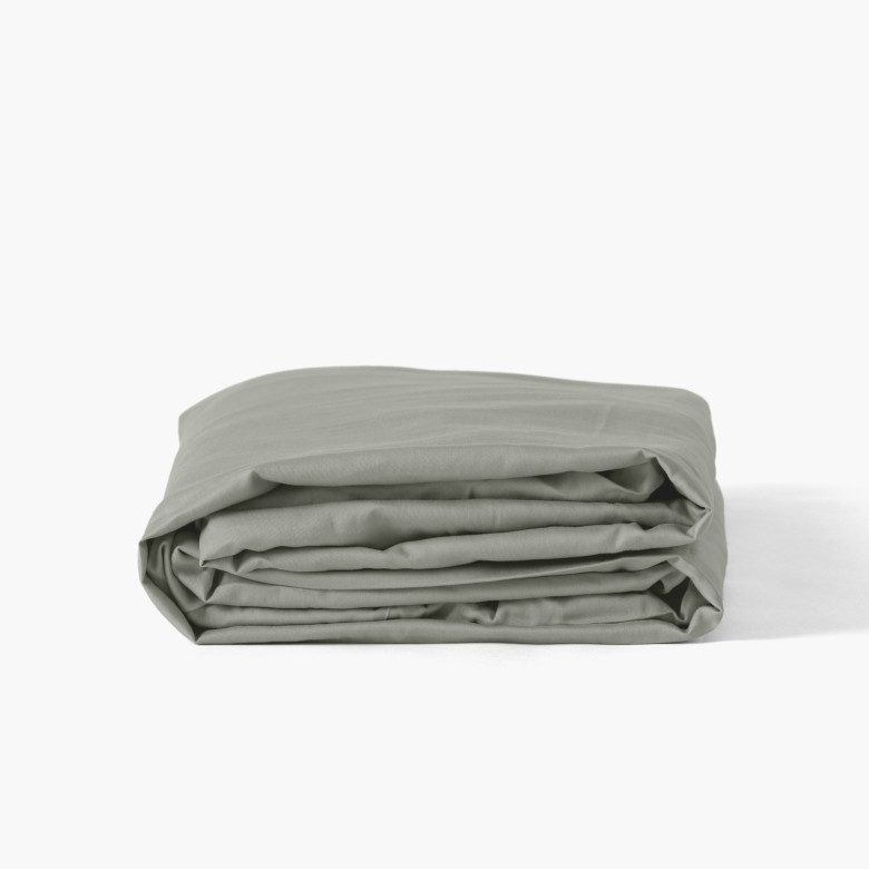 Drap housse satin de coton lavé biologique Quartz jade