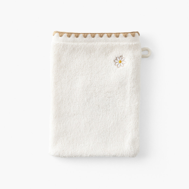 Gant de toilette coton bio À la folie ivoire