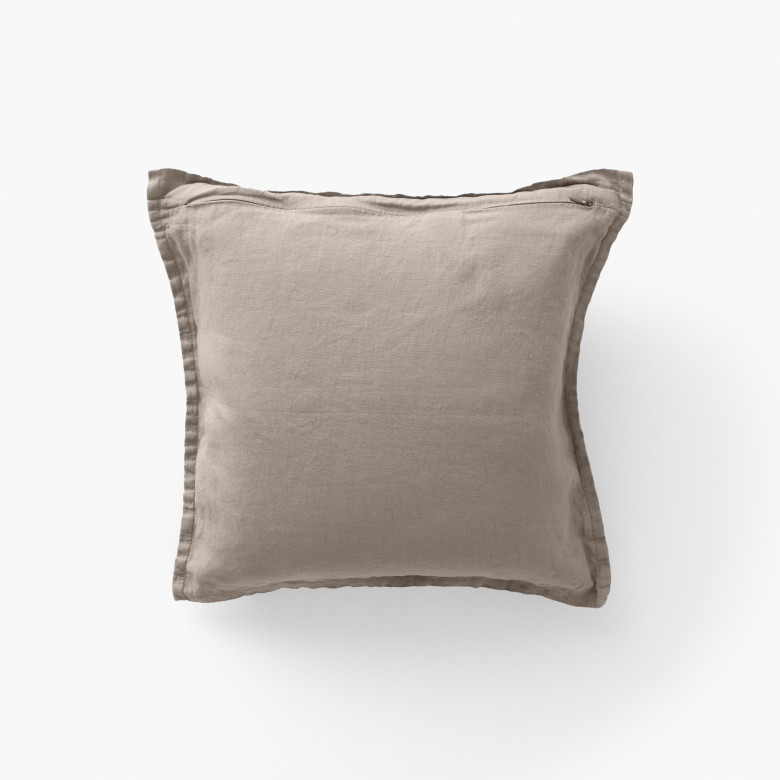 Housse de coussin lin lavé Songe grège