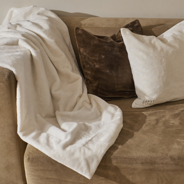 Housse de coussin polaire Oslo ivoire