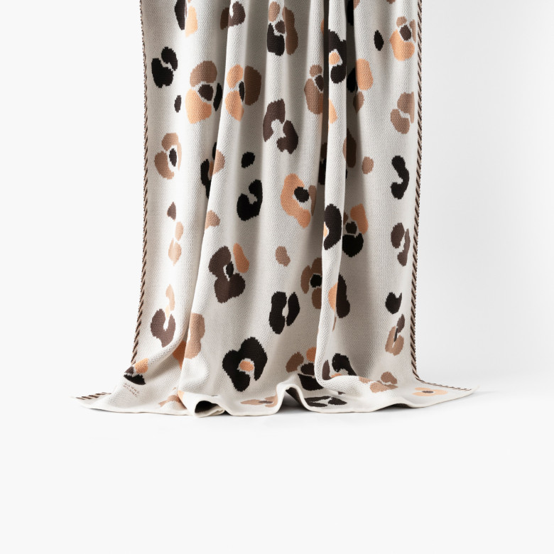 Plaid coton maille jacquard Ysée