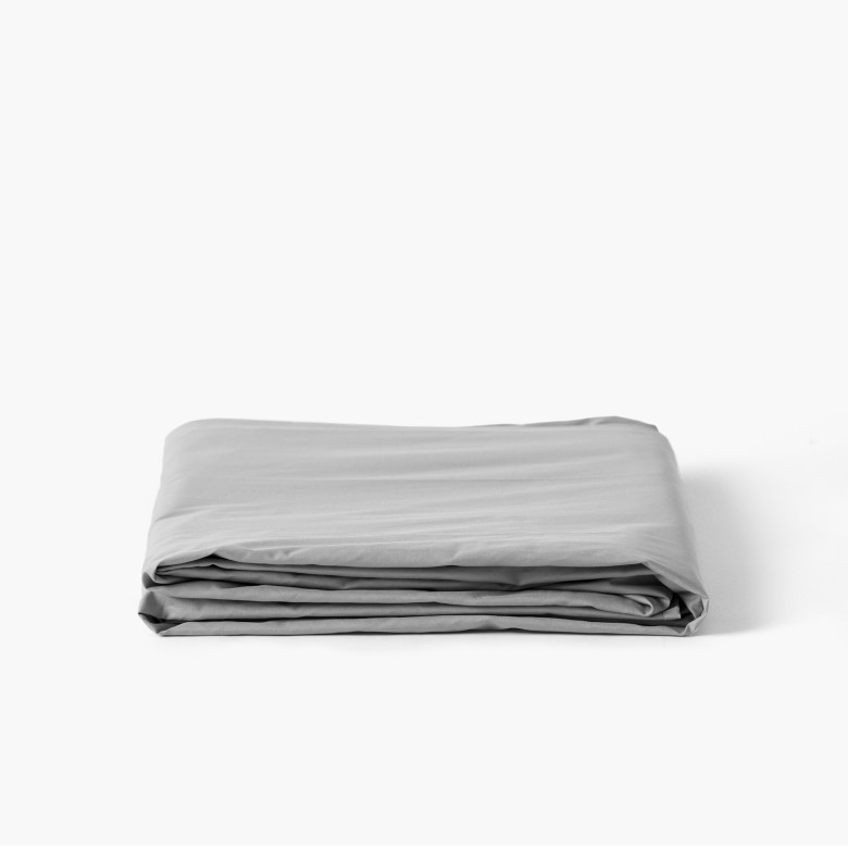 Drap de lit percale de coton Neo gris