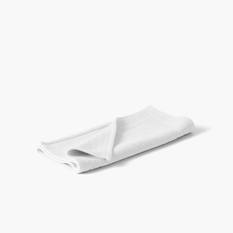 Tapis de bain bouclette de coton biologique Source blanc