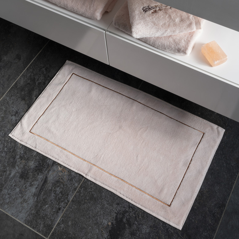 Tapis de bain coton et viscose de bambou Aura nude