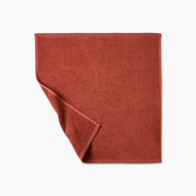 Essuie mains coton Signature acajou