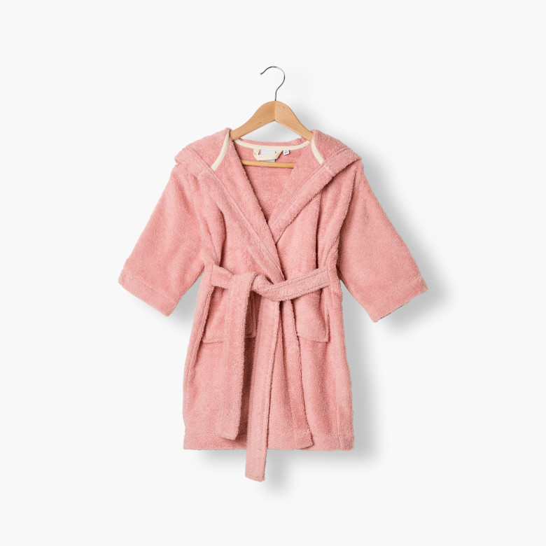 Peignoir enfant coton Wonderful vieux rose